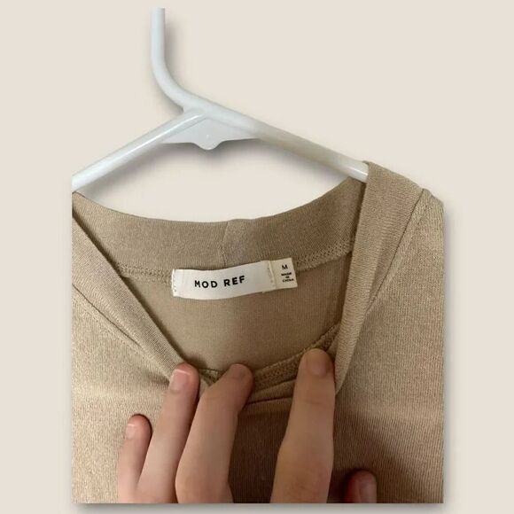 Mod Ref Tan Basics 3/4 Sleeve Top - Picture 3 of 4